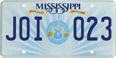 MS license plate JOI023