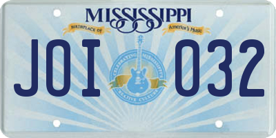 MS license plate JOI032