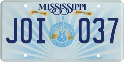 MS license plate JOI037