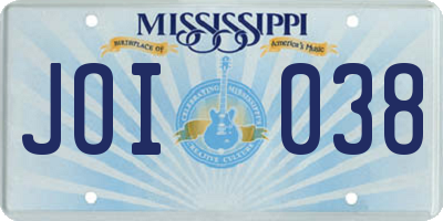MS license plate JOI038