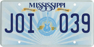 MS license plate JOI039