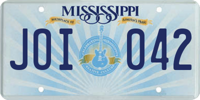 MS license plate JOI042