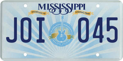 MS license plate JOI045