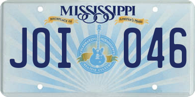 MS license plate JOI046