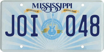 MS license plate JOI048