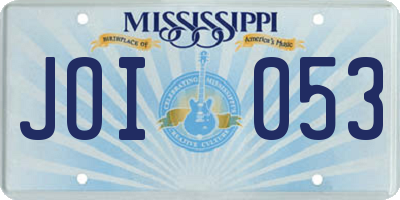 MS license plate JOI053
