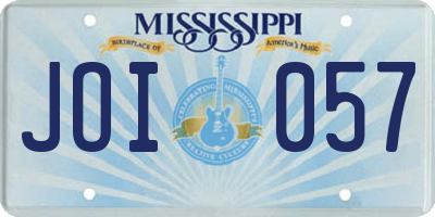 MS license plate JOI057
