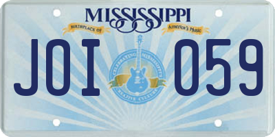 MS license plate JOI059