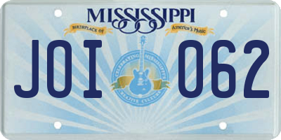 MS license plate JOI062