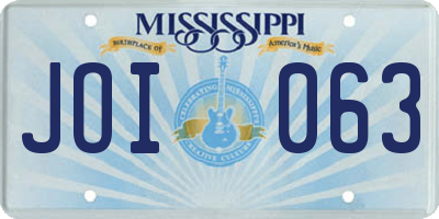 MS license plate JOI063
