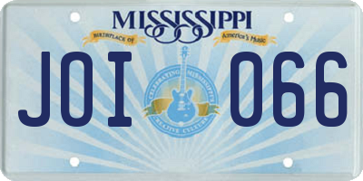 MS license plate JOI066