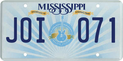 MS license plate JOI071