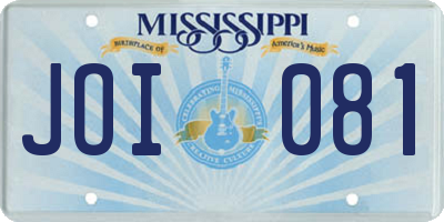 MS license plate JOI081