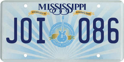 MS license plate JOI086