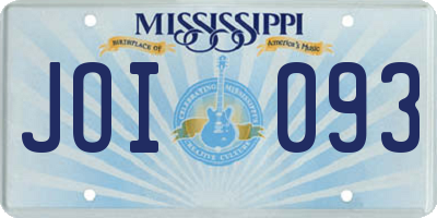 MS license plate JOI093