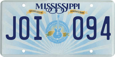 MS license plate JOI094