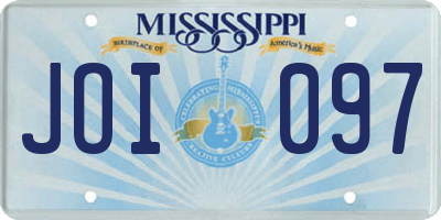 MS license plate JOI097