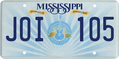 MS license plate JOI105