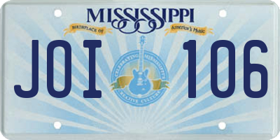 MS license plate JOI106