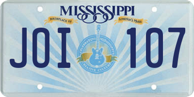 MS license plate JOI107