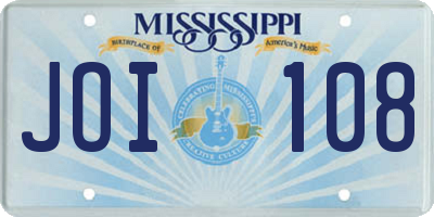 MS license plate JOI108