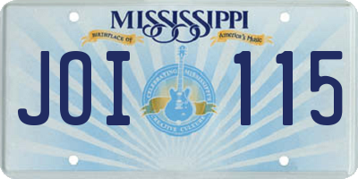 MS license plate JOI115