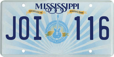 MS license plate JOI116