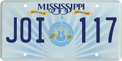 MS license plate JOI117