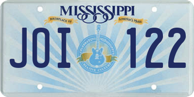 MS license plate JOI122