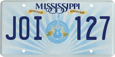 MS license plate JOI127