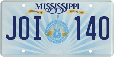 MS license plate JOI140