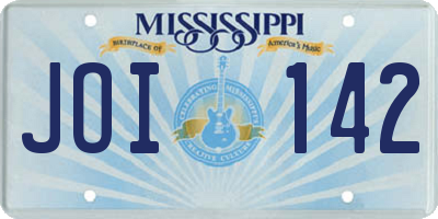 MS license plate JOI142