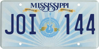 MS license plate JOI144