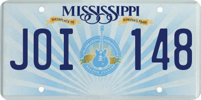 MS license plate JOI148