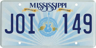 MS license plate JOI149