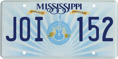 MS license plate JOI152