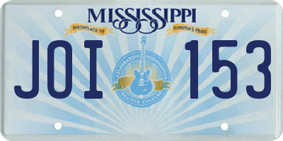 MS license plate JOI153