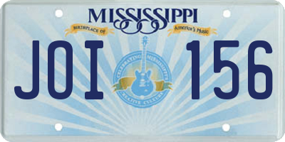 MS license plate JOI156