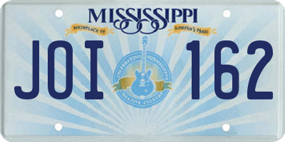 MS license plate JOI162