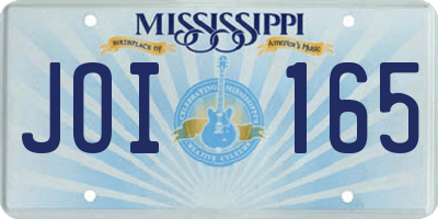 MS license plate JOI165