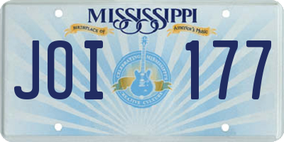 MS license plate JOI177