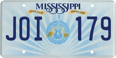 MS license plate JOI179