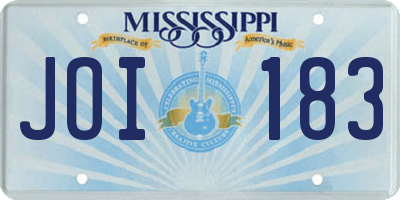MS license plate JOI183