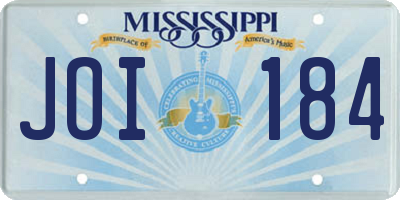 MS license plate JOI184