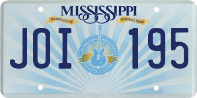 MS license plate JOI195