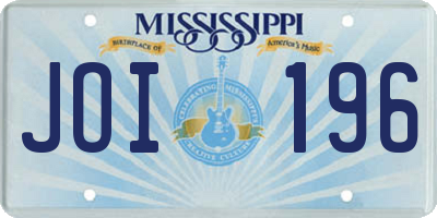 MS license plate JOI196
