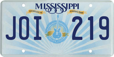 MS license plate JOI219