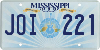 MS license plate JOI221