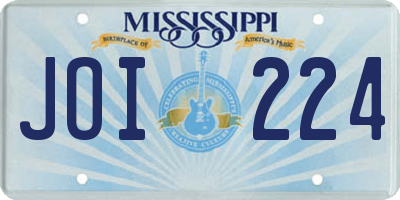 MS license plate JOI224