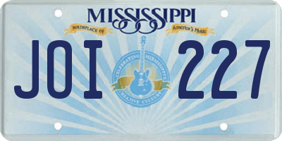MS license plate JOI227